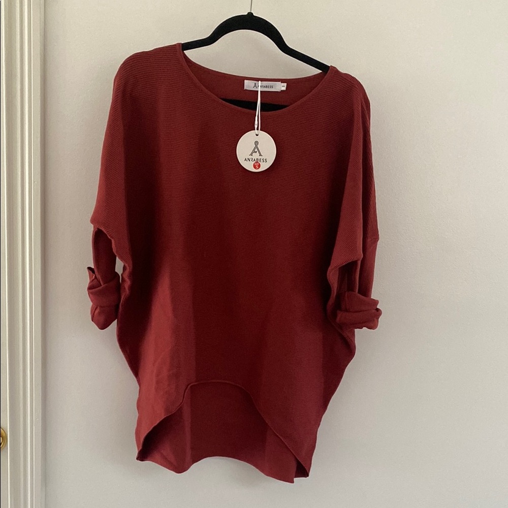 Vibrant Red Blouse Elegant Top